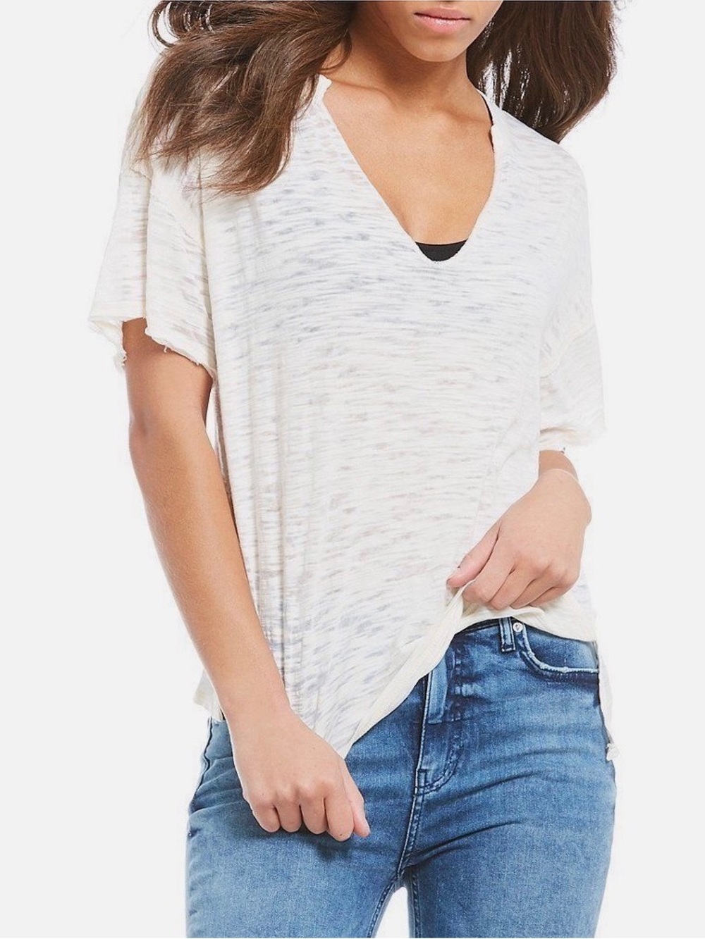 NWT We The Free Women’s Cream/White Maddie Tee Size Medium